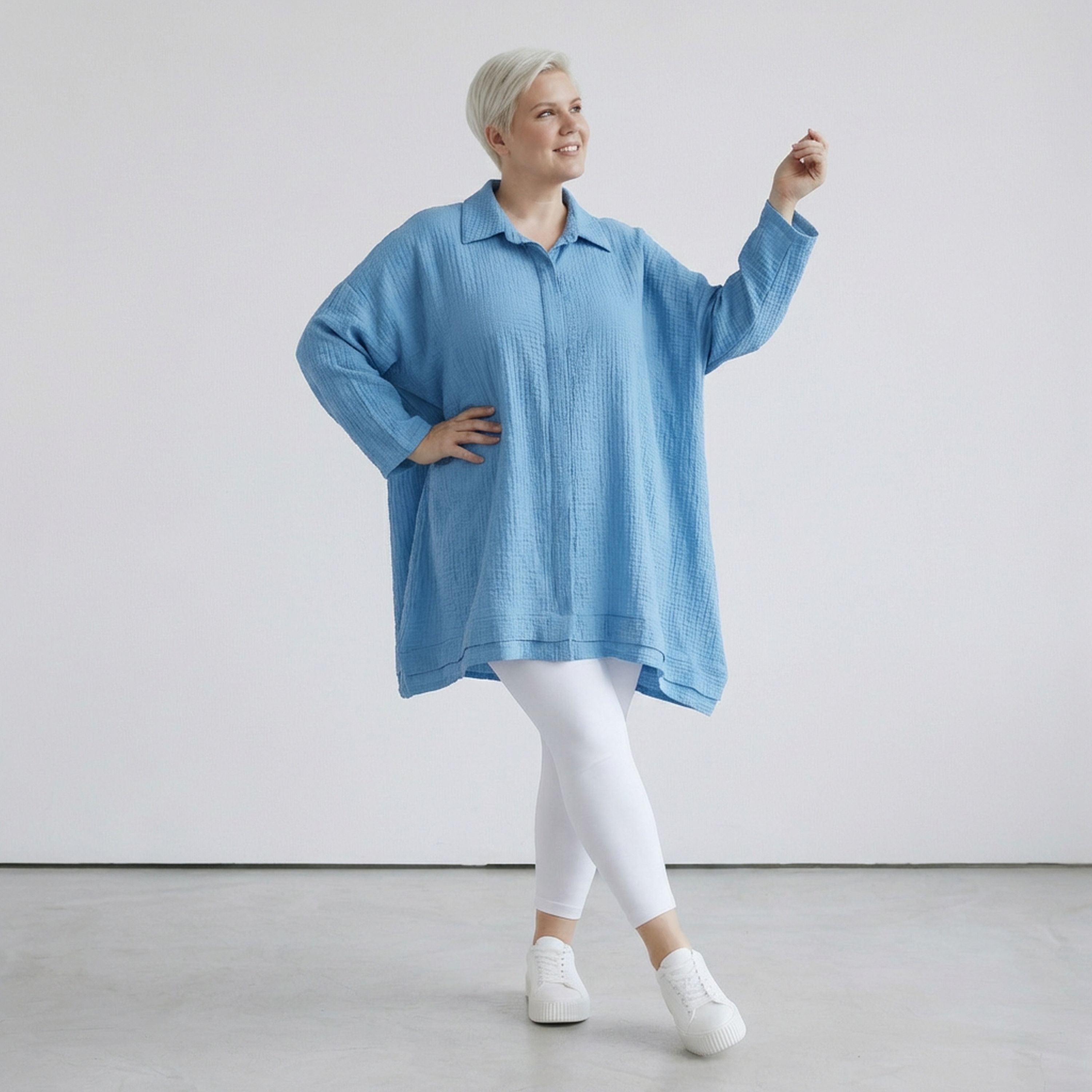AKH Fashion 7110 Blouse, Turquoise