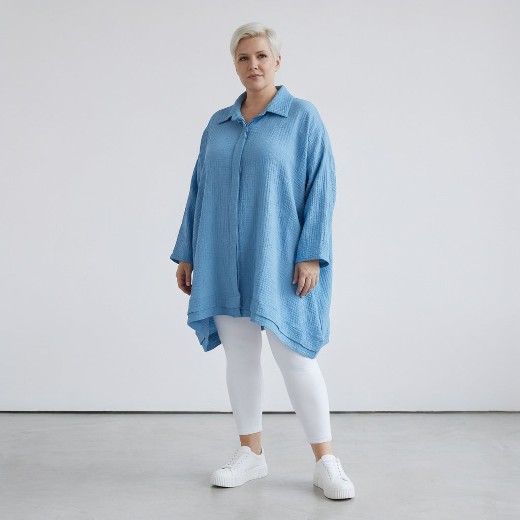 AKH Fashion 7110 Blouse, Turquoise