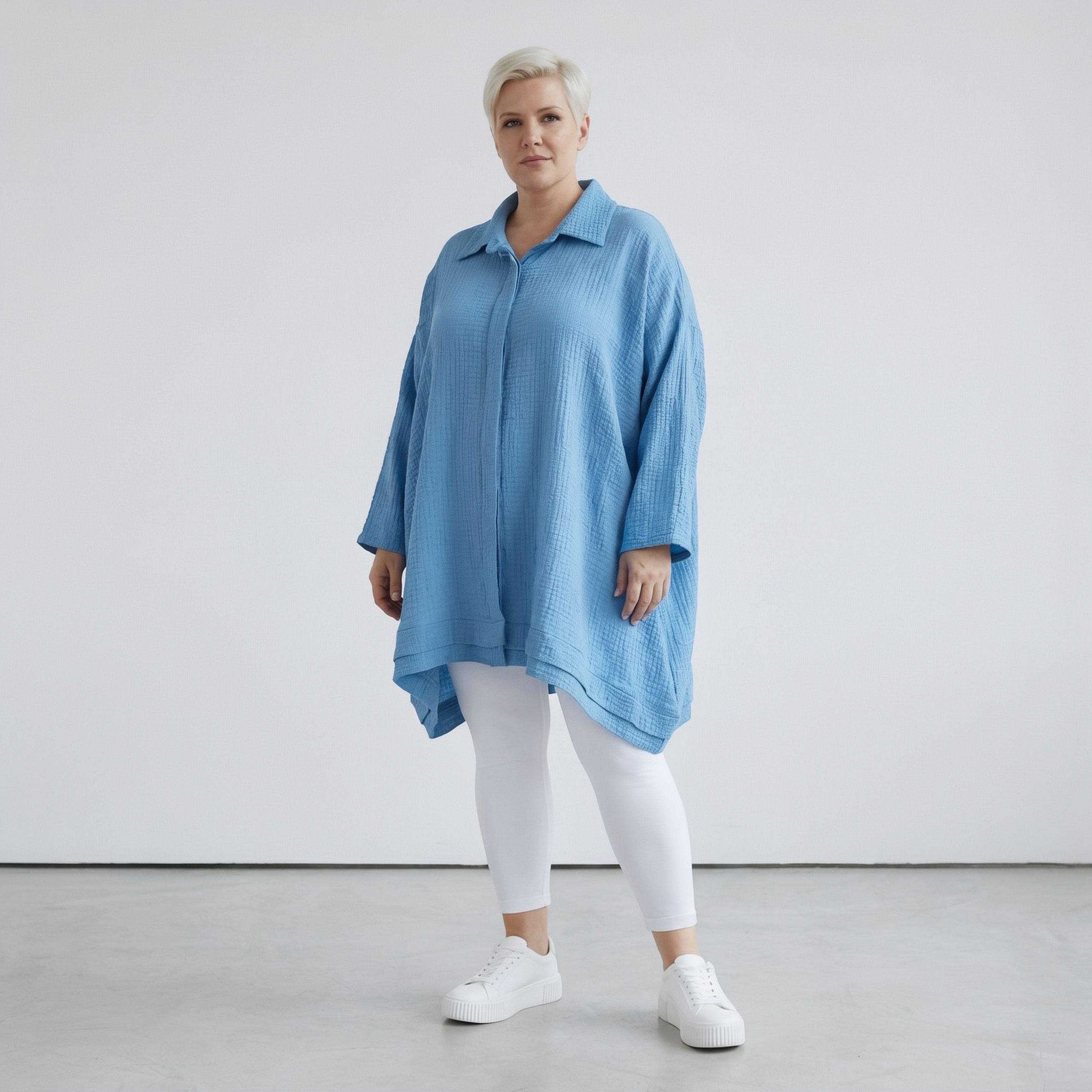 AKH Fashion 7110 Blouse, Turquoise