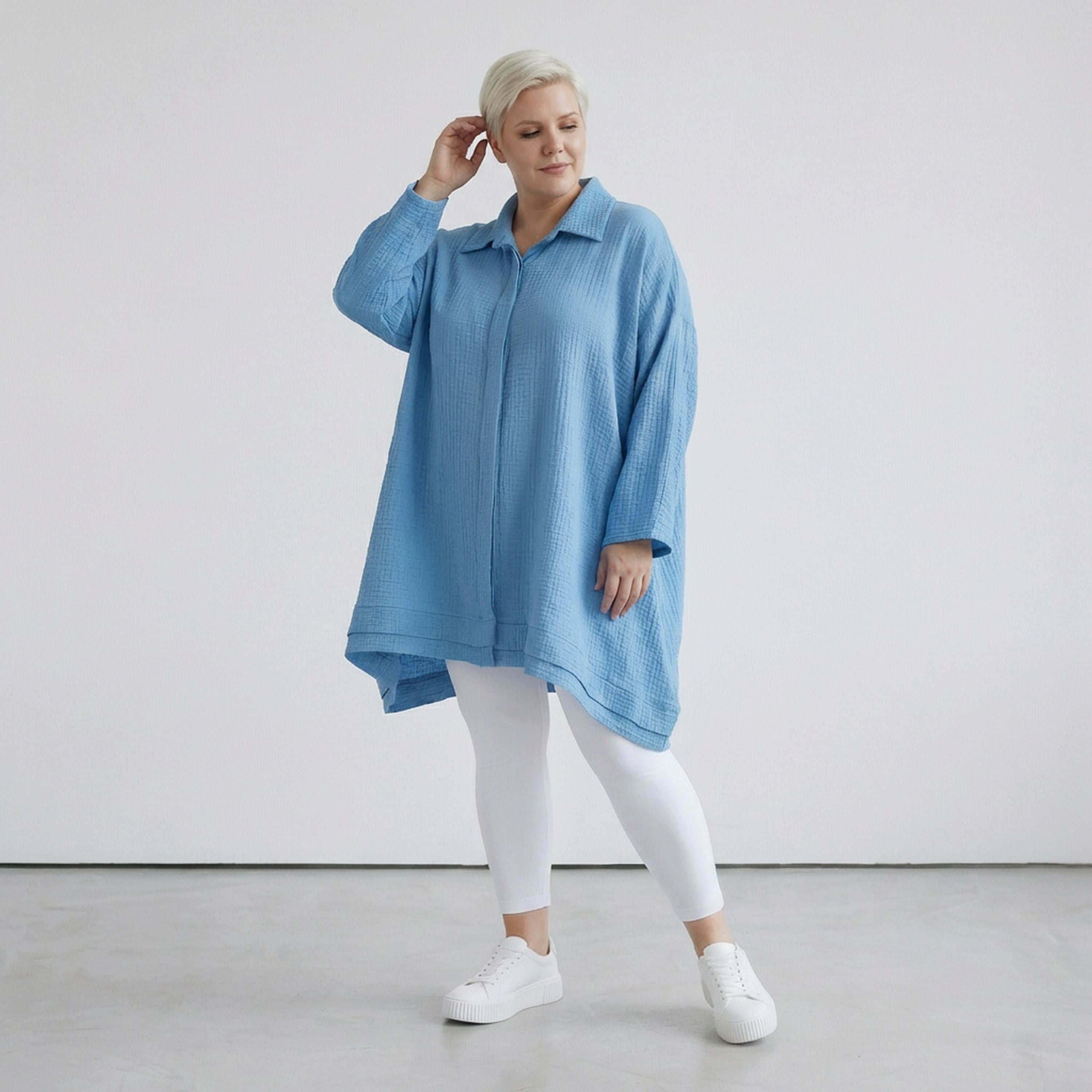 AKH Fashion 7110 Blouse, Turquoise