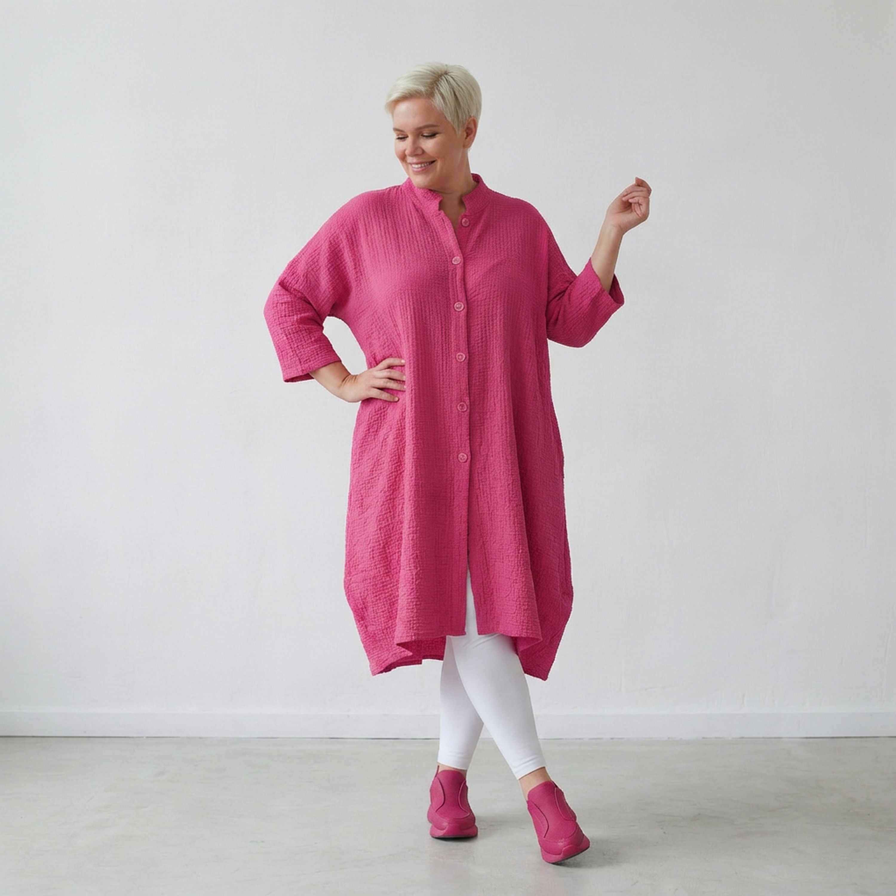 AKH Fashion 7117 Blouse, Fuchsia