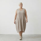 AKH Fashion 7118 Dress, Beige