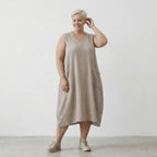 AKH Fashion 7118 Dress, Beige
