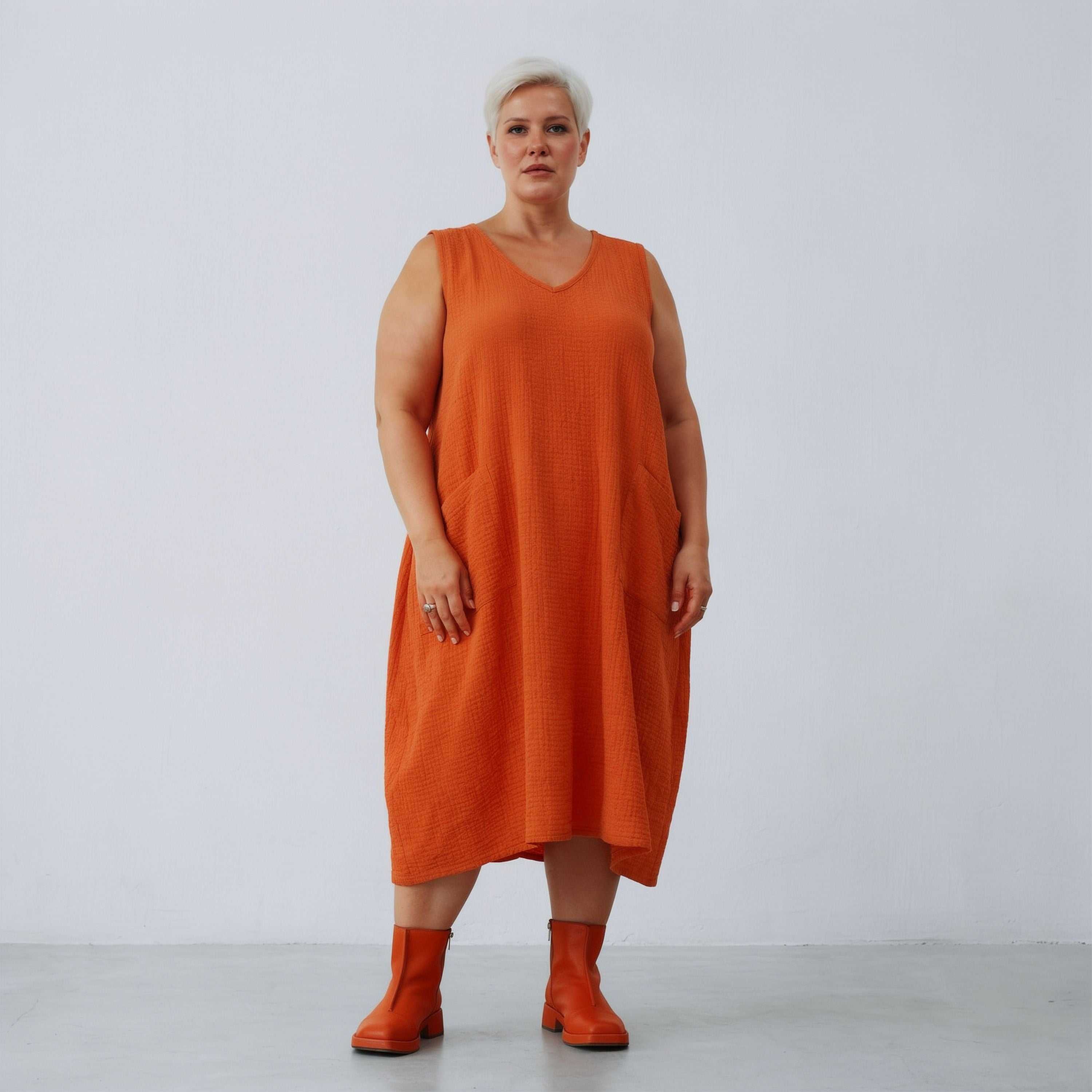AKH Fashion 7118 Dress, Orange