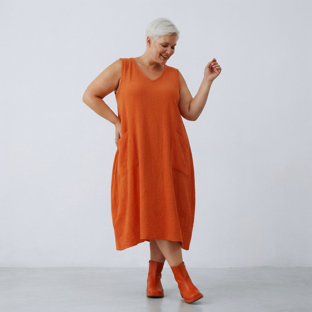 AKH Fashion 7118 Dress, Orange
