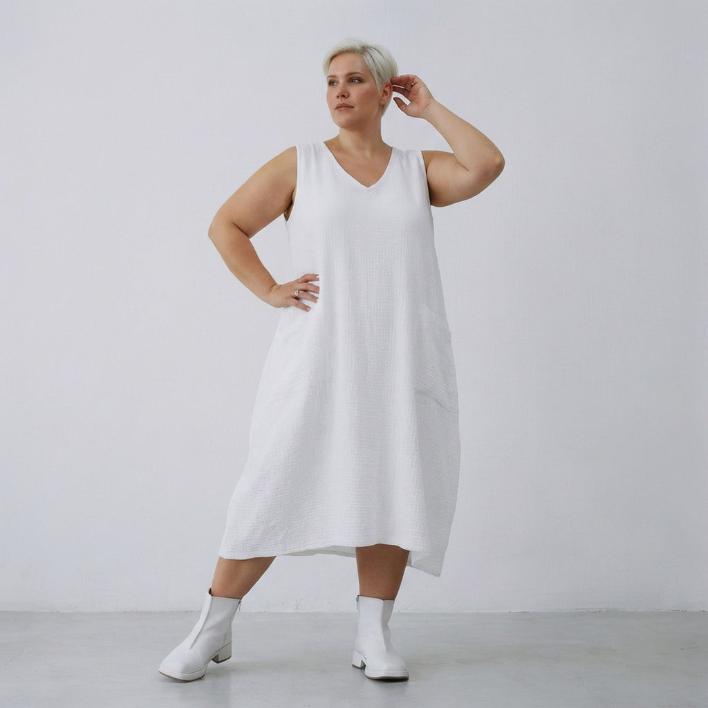 AKH Fashion 7118 Dress, White
