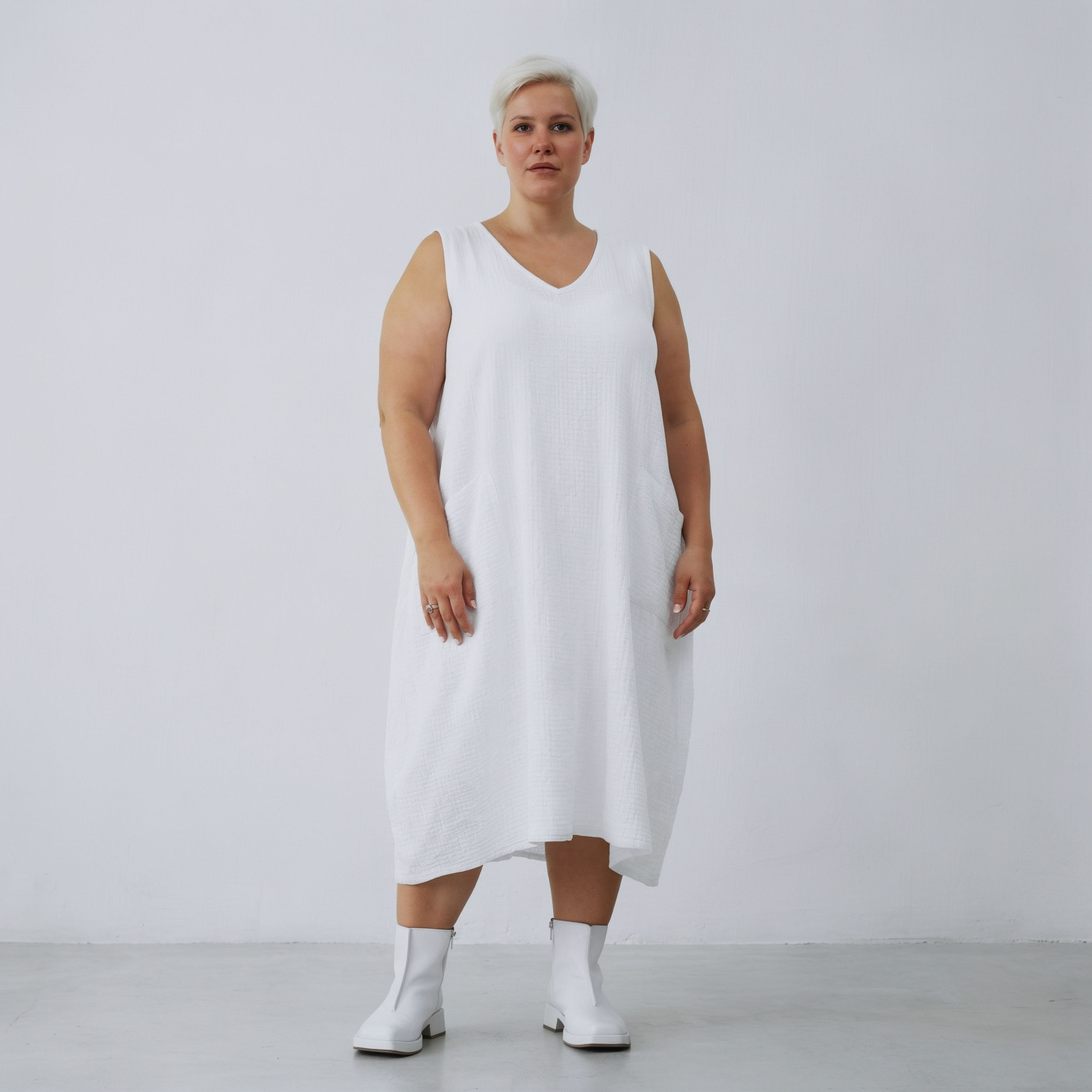 AKH Fashion 7118 Dress, White
