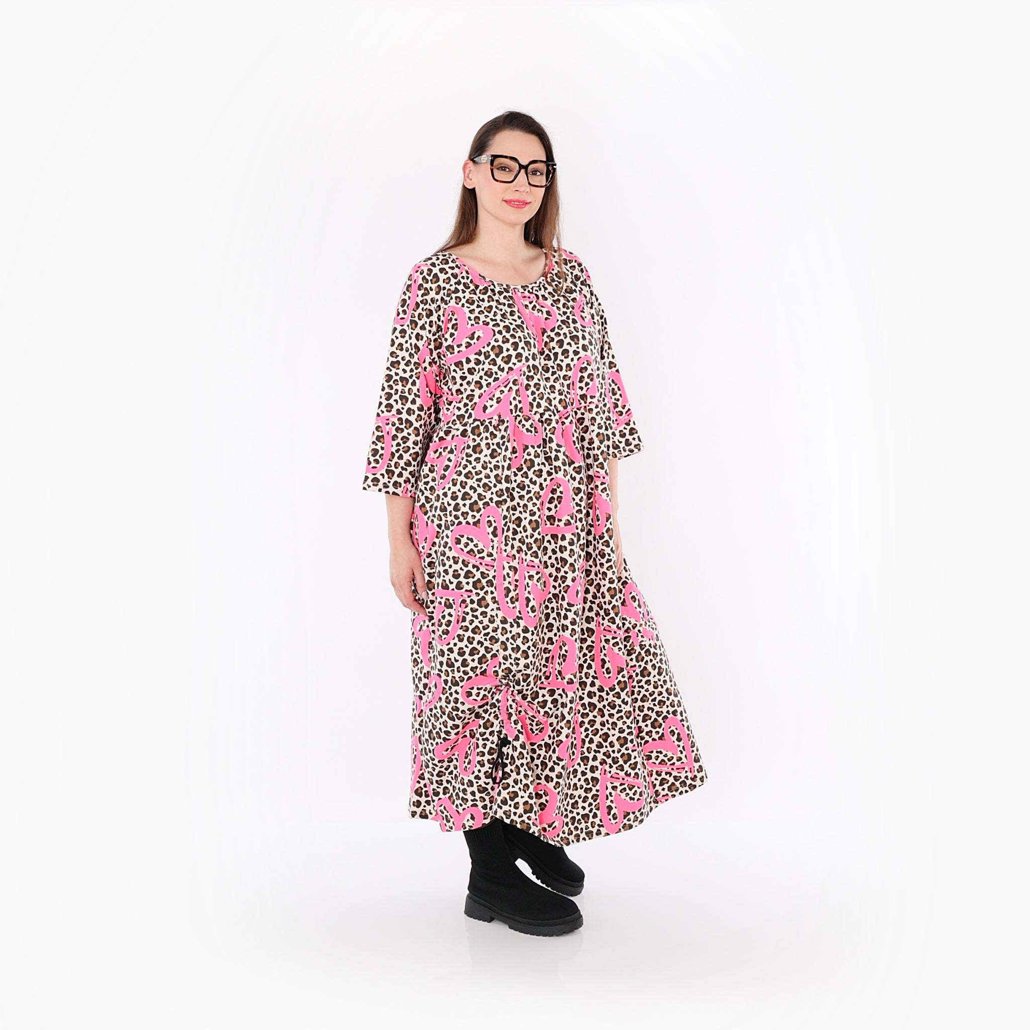 AKH Fashion · Kleid · Rihanna · 7122 · Beige/Braun/Fuchsia
