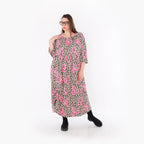 AKH Fashion · Kleid · Rihanna · 7122 · Beige/Braun/Fuchsia
