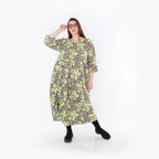 AKH Fashion Dress 7122 Francesca, Beige/Brown/Neon Green