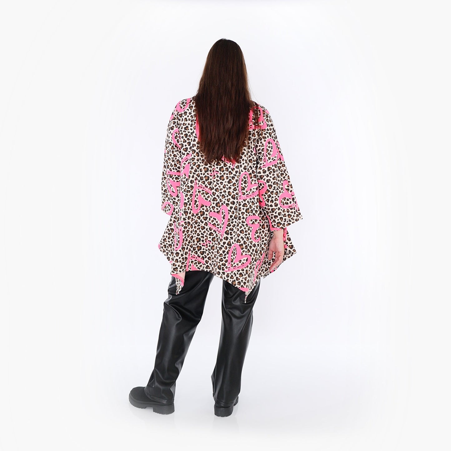 AKH Fashion 7123 Big Shirt, Beige-Braun-Fuchsia