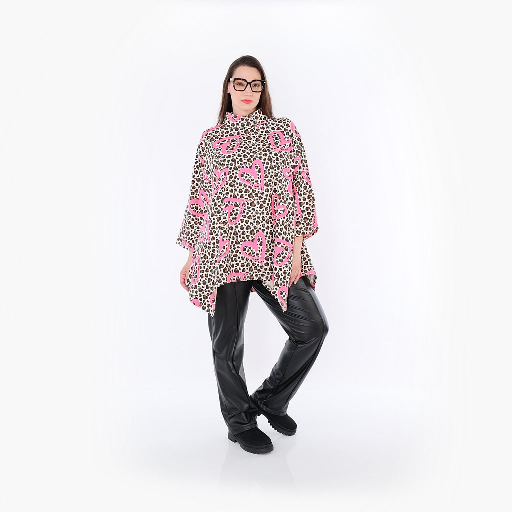 AKH Fashion Shirt 7123 Rihanna, Beige/Brown/Fuchsia