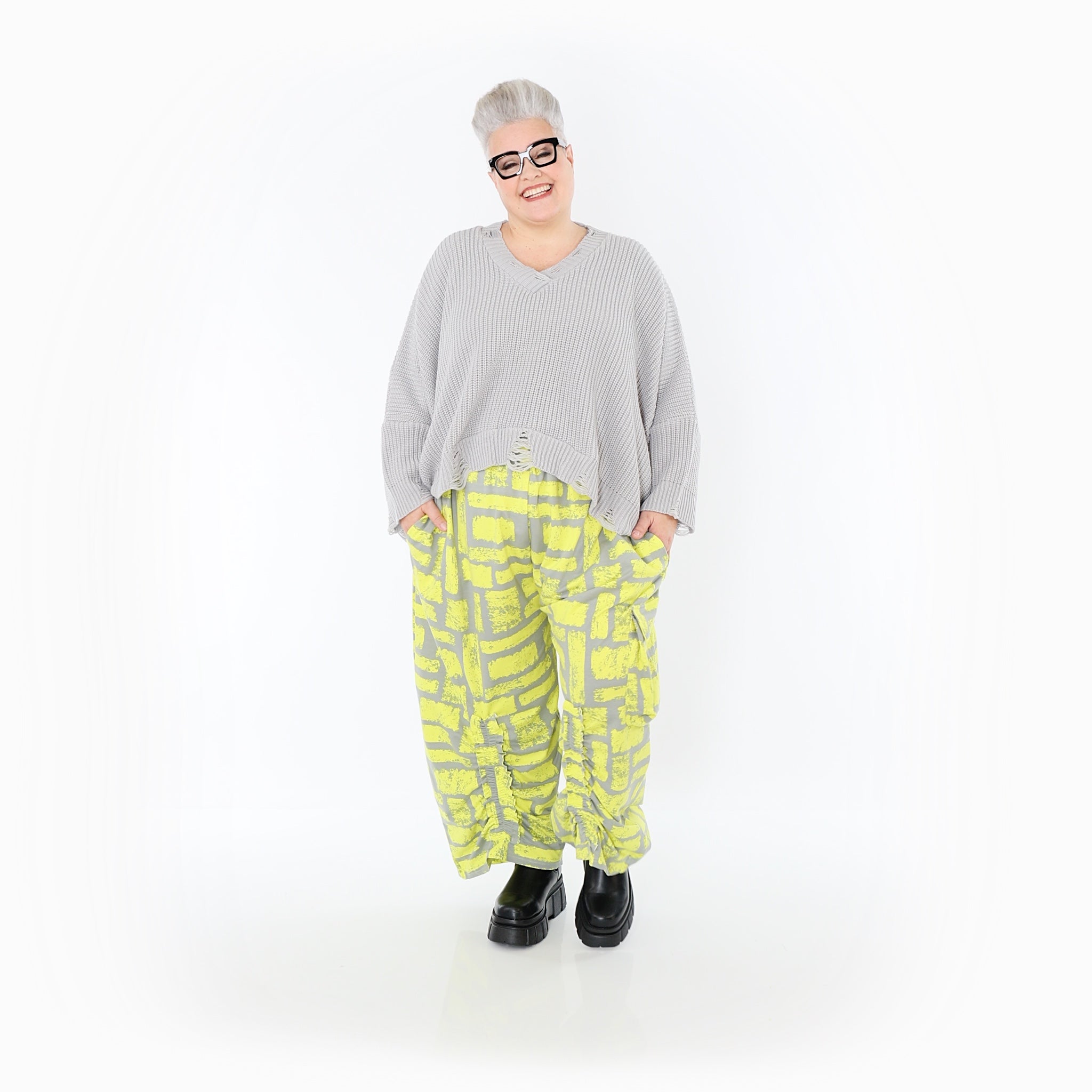 AKH Fashion · Hose · Limello · 7181 · Gelb/Grau