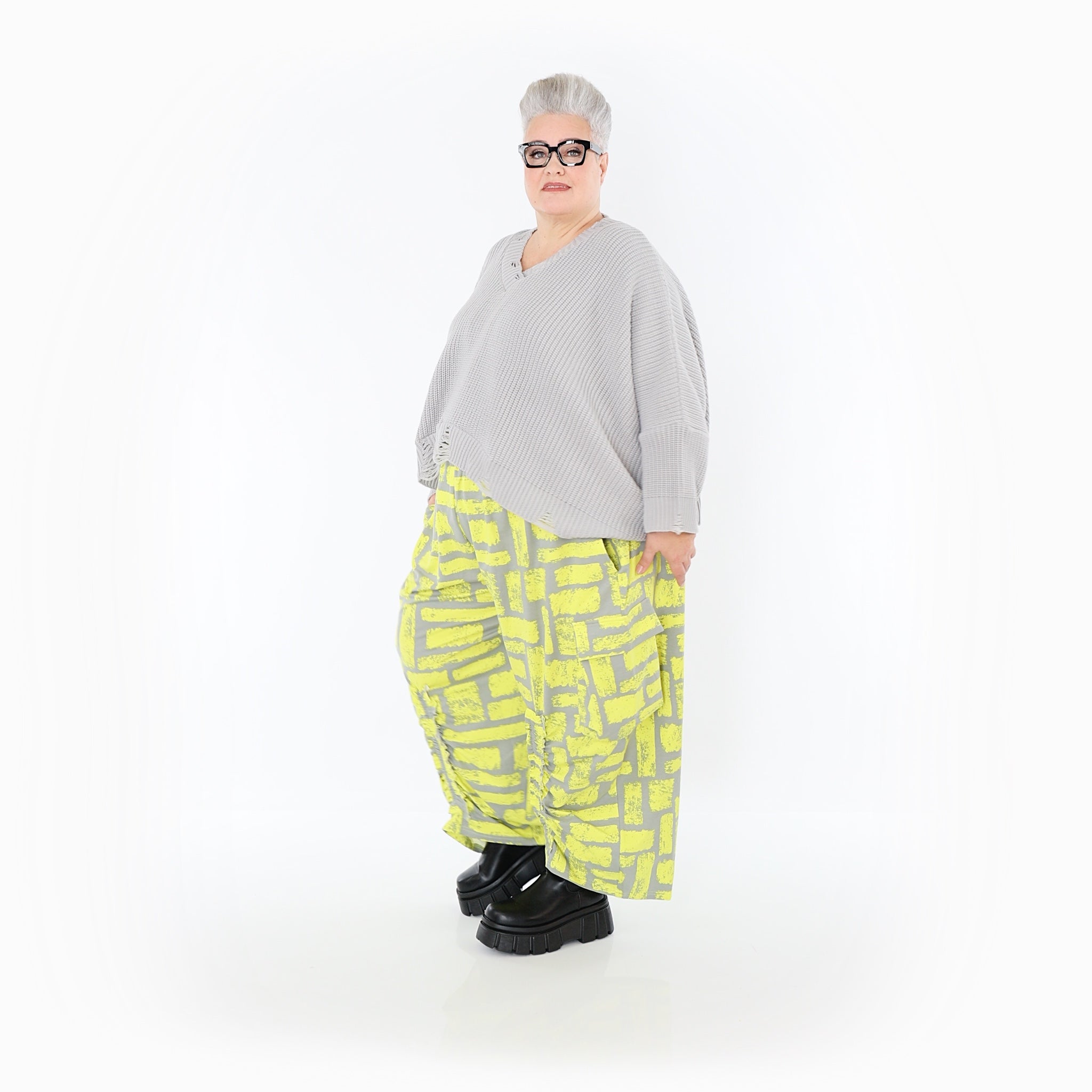 AKH Fashion · Hose · Limello · 7181 · Gelb/Grau