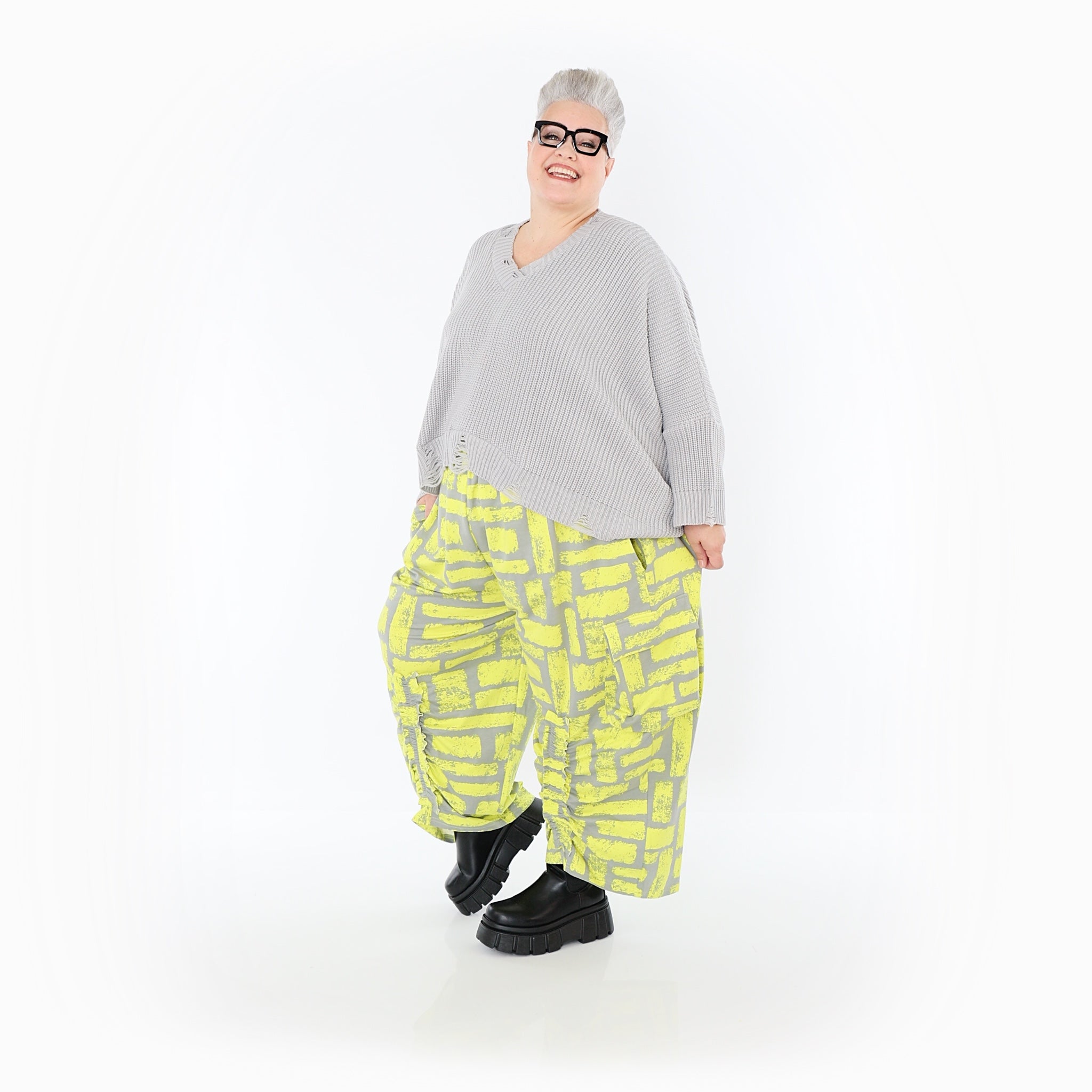 AKH Fashion · Hose · Limello · 7181 · Gelb/Grau