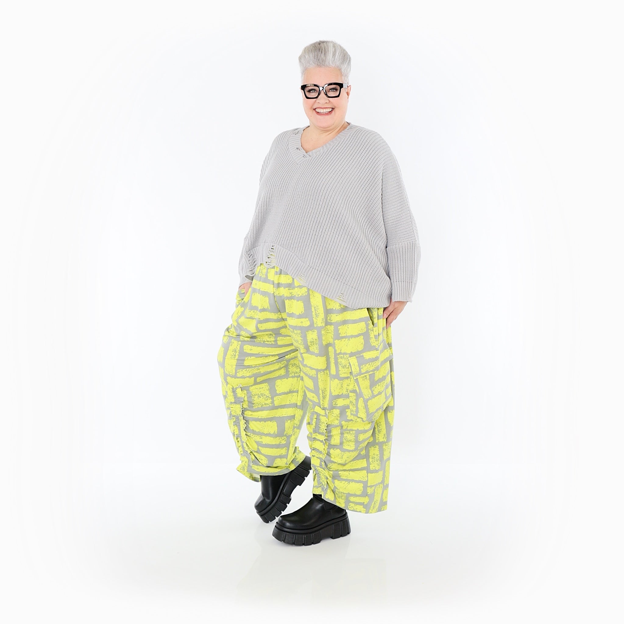 AKH Fashion · Hose · Limello · 7181 · Gelb/Grau