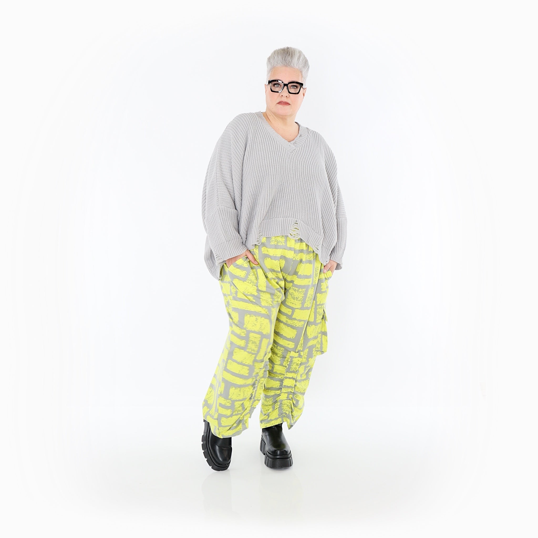 AKH Fashion · Hose · Limello · 7181 · Gelb/Grau