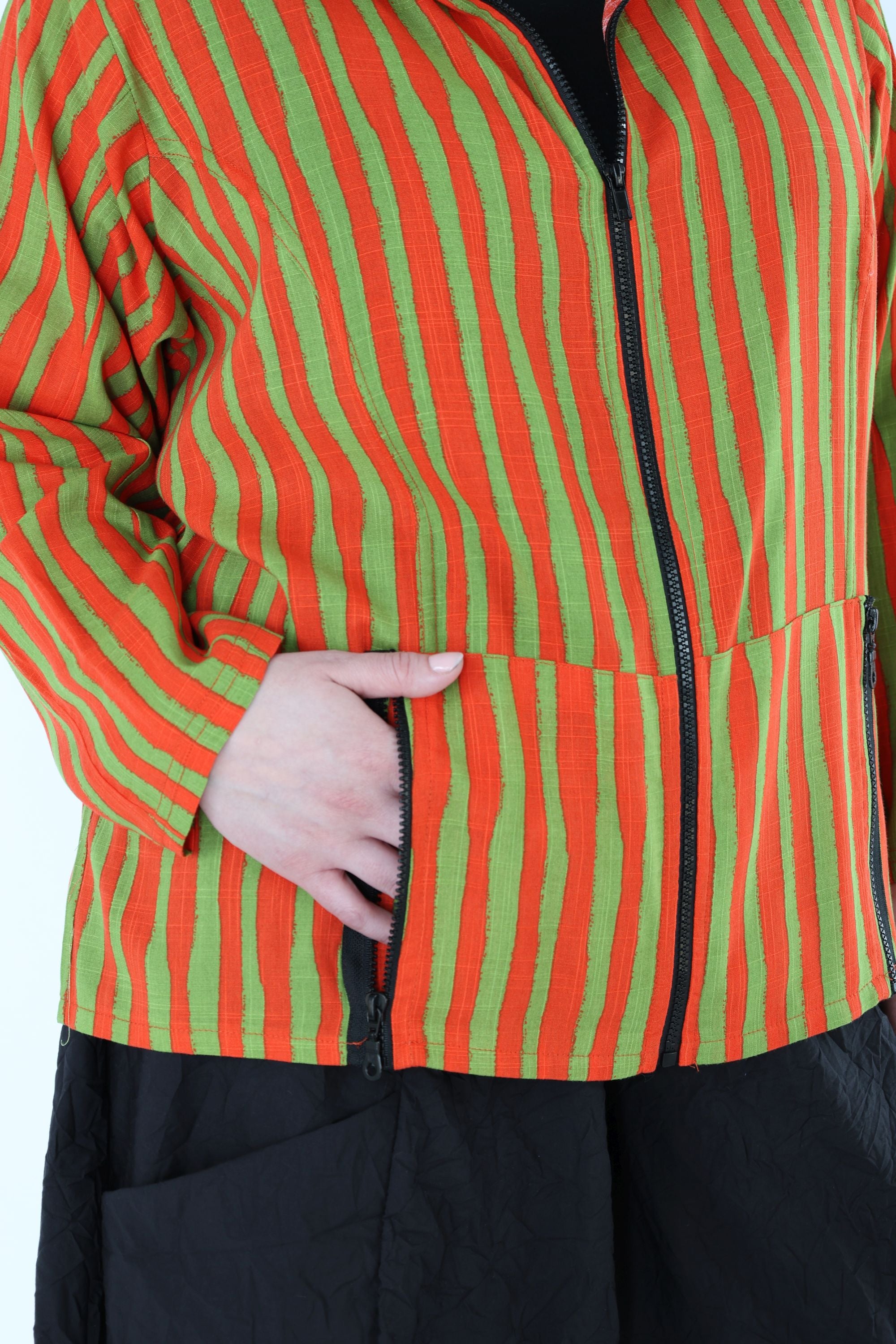 AKH Fashion 7192 Jacke, Orange-Apfelgrün