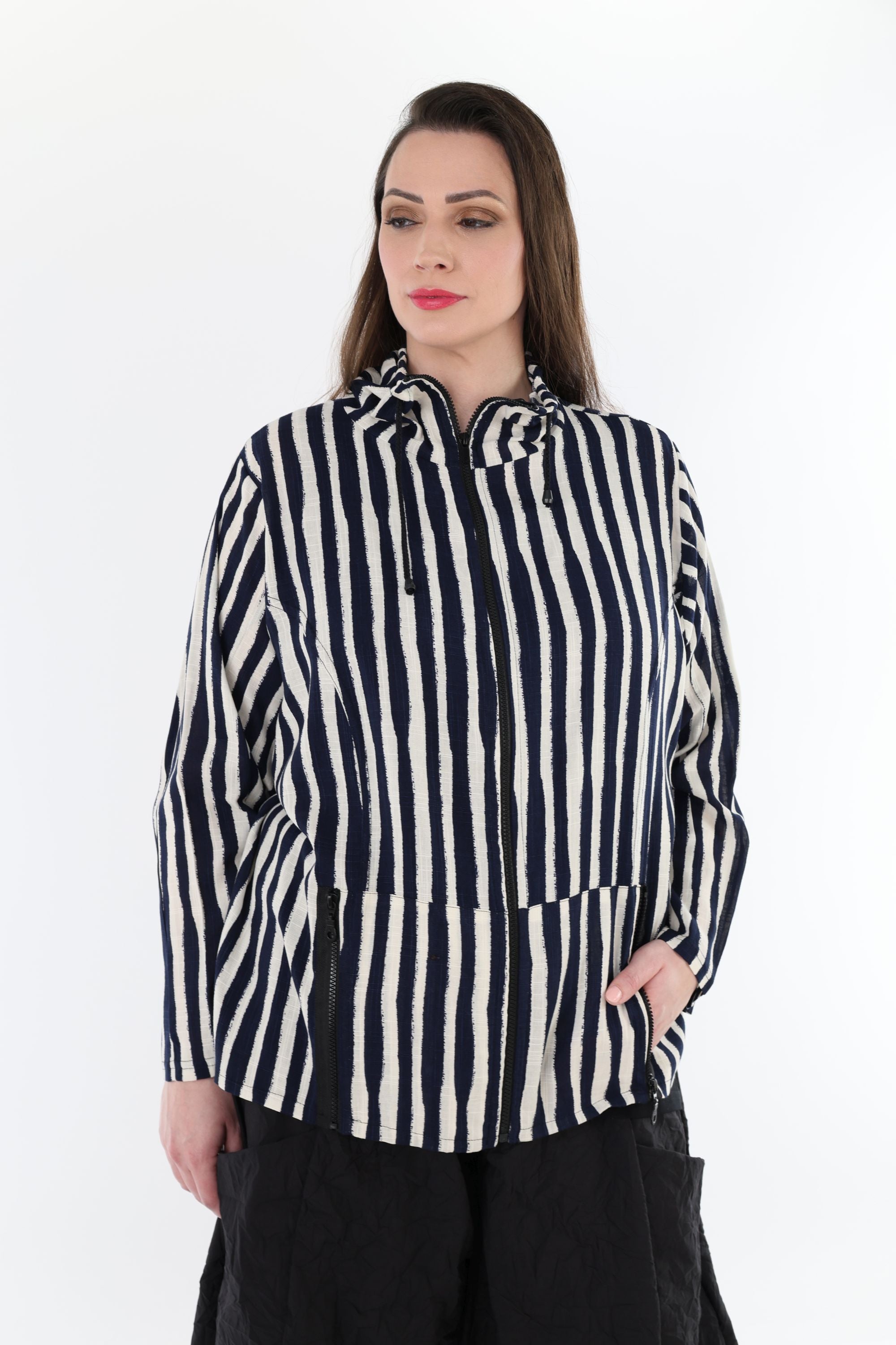AKH Fashion 7192 Jacke, Marine-Weiß
