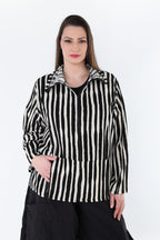 AKH Fashion 7192 Jacke, Schwarz-Weiß