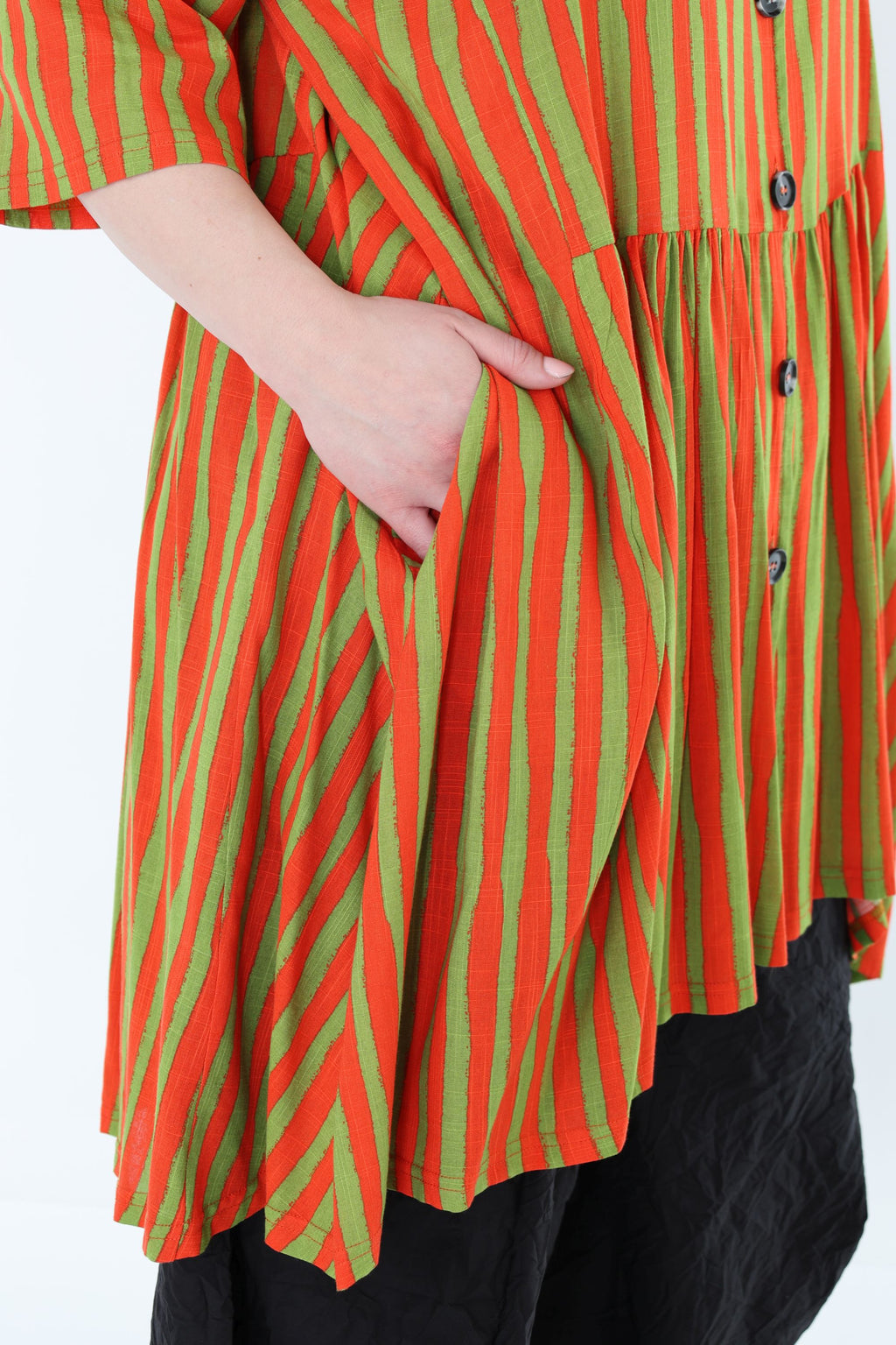 AKH Fashion 7200 Bluse, Orange-Apfelgrün