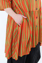 AKH Fashion 7200 Bluse, Orange-Apfelgrün