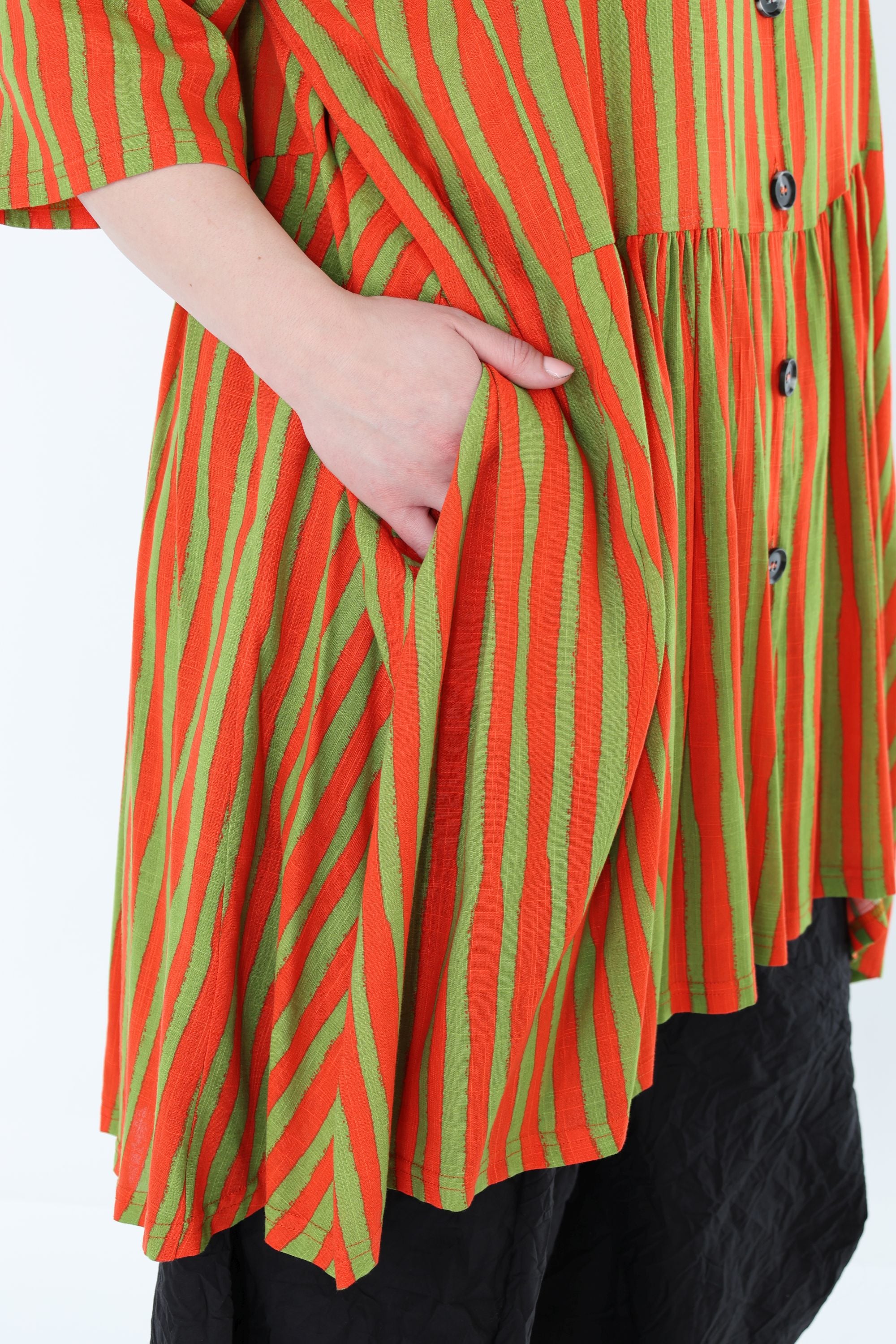 AKH Fashion 7200 Bluse, Orange-Apfelgrün