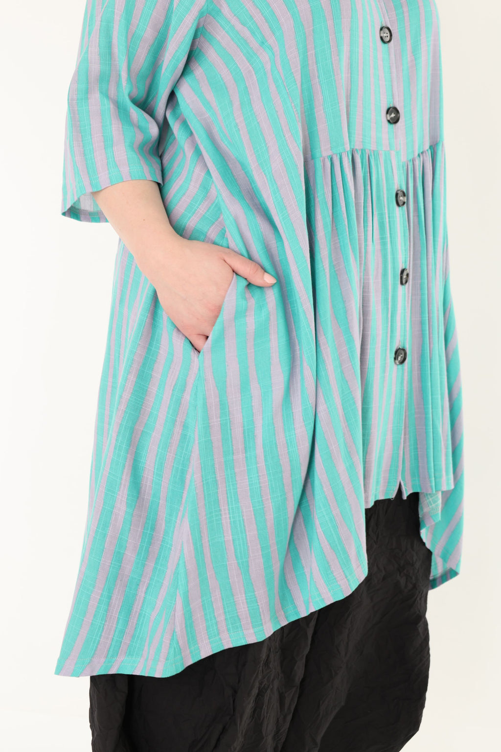 AKH Fashion 7200 Bluse, Grün-Flieder