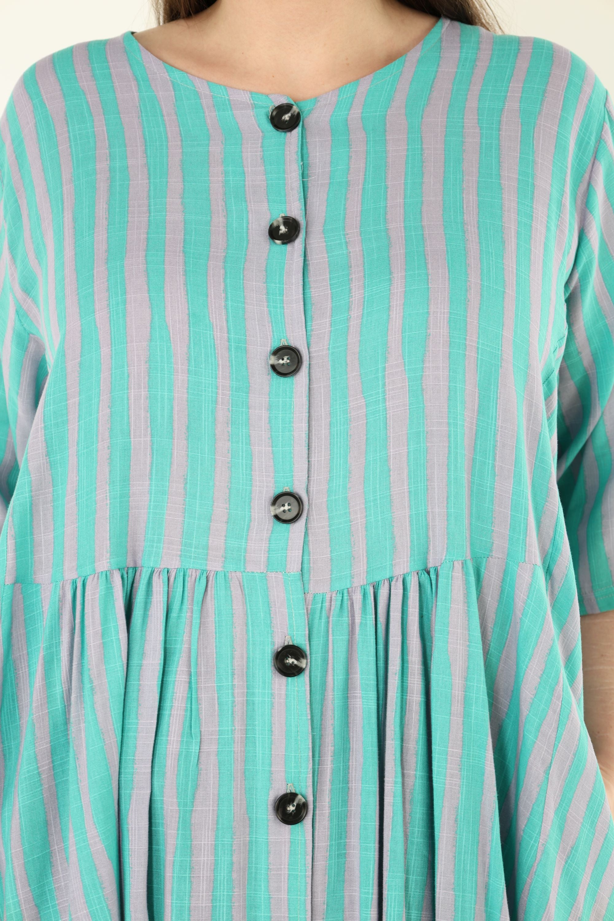 AKH Fashion 7200 Bluse, Grün-Flieder