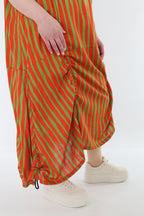 AKH Fashion 7201 Kleid, Orange-Apfelgrün