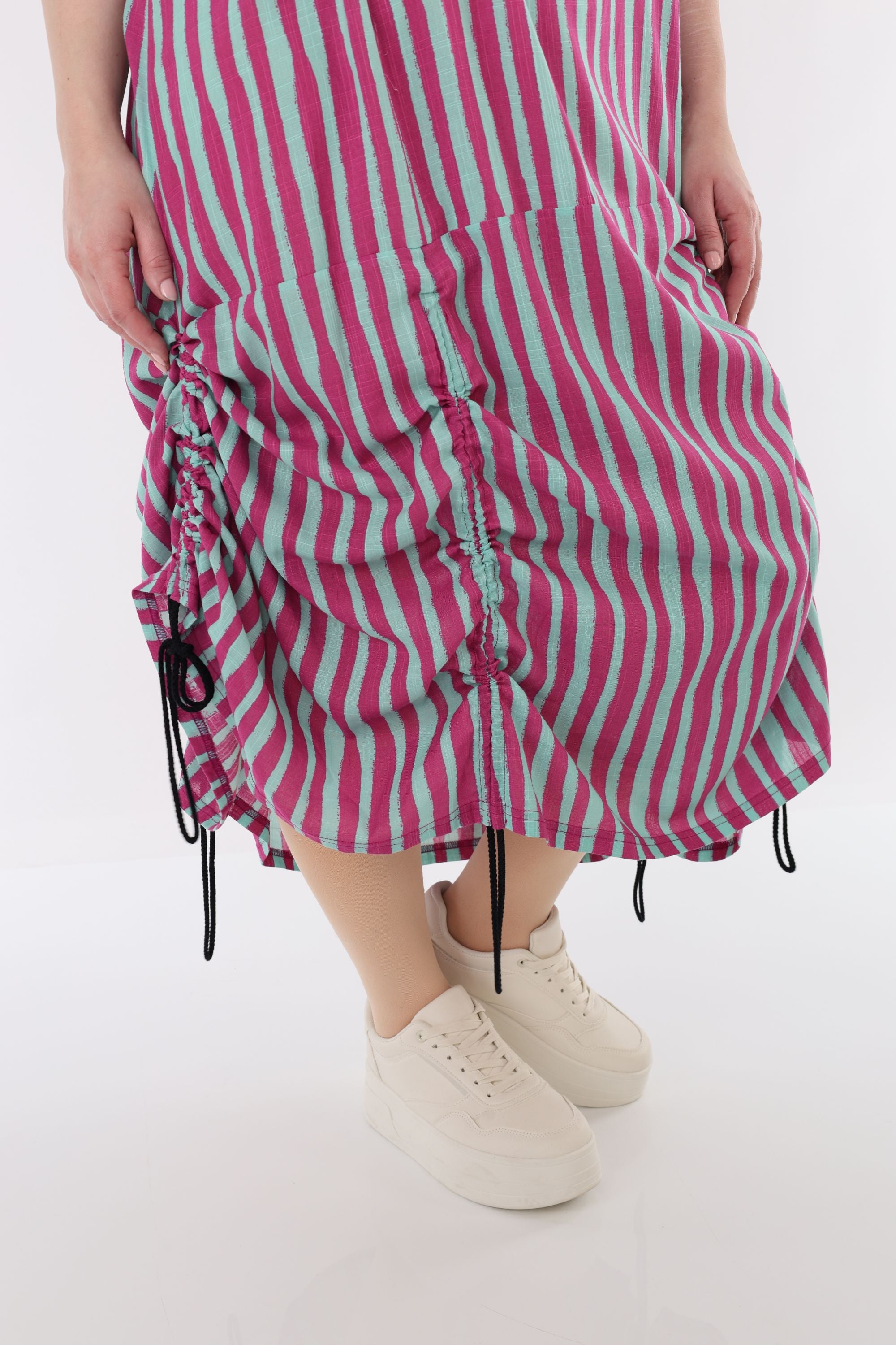 AKH Fashion 7201 Kleid, Fuchsia-Mint