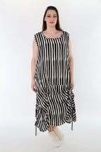 AKH Fashion 7201 Kleid, Schwarz-Weiß