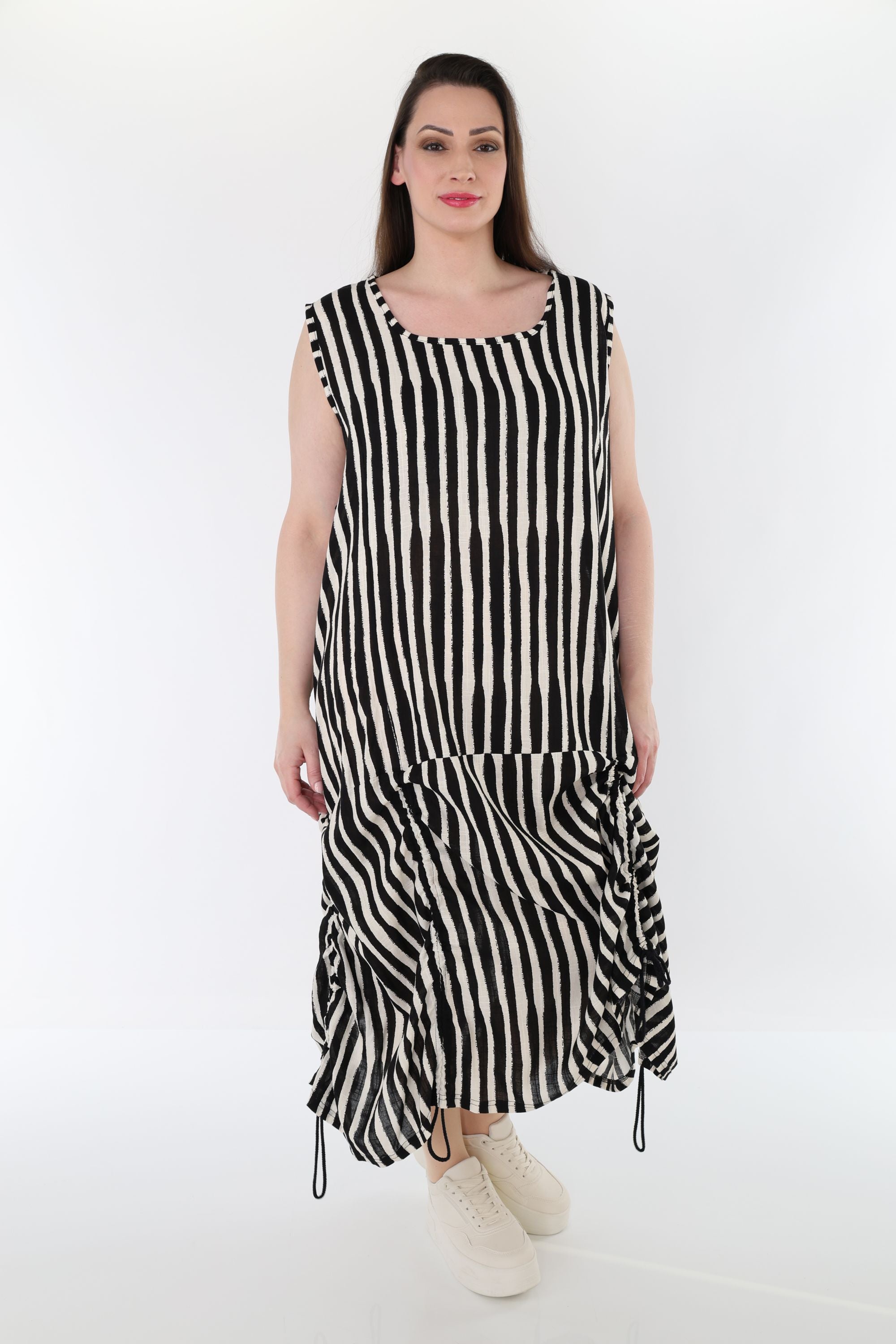 AKH Fashion 7201 Kleid, Schwarz-Weiß