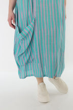 AKH Fashion 6695 Kleid, Grün-Flieder