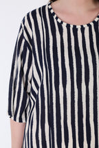 AKH Fashion 6695 Kleid, Marine-Weiß