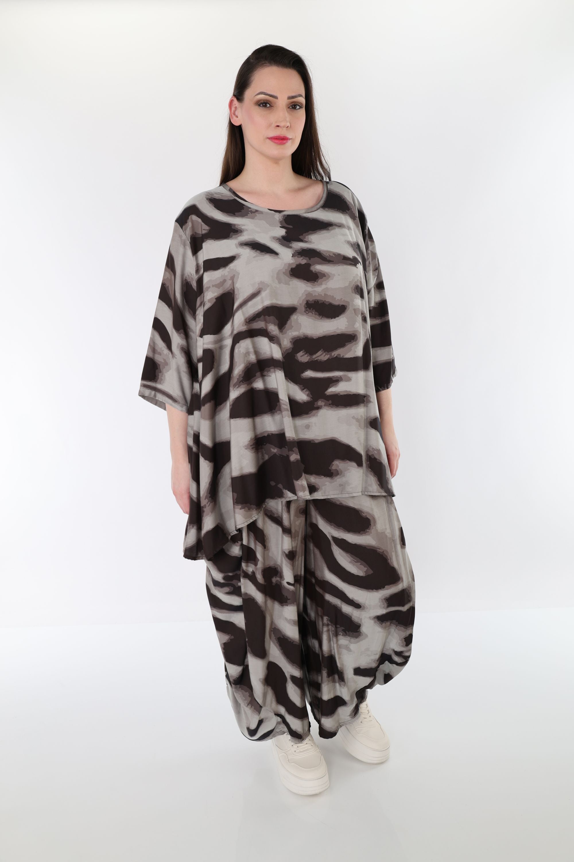 AKH Fashion · Shirt · 593 · Grijs/Bruin