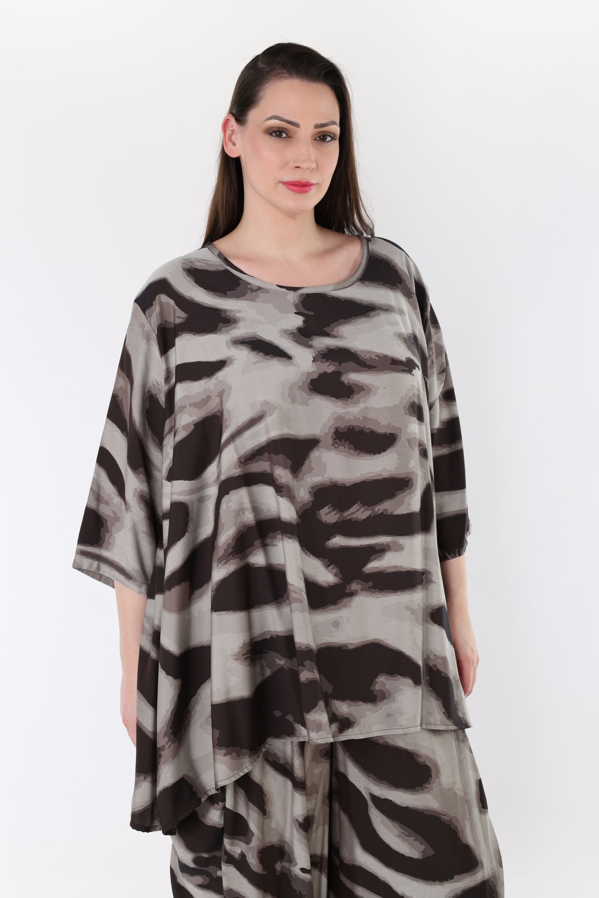 AKH Fashion · Shirt · 593 · Grijs/Bruin