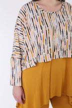 AKH Fashion 7011 Überwurf, Ecru-Rosa-Multi