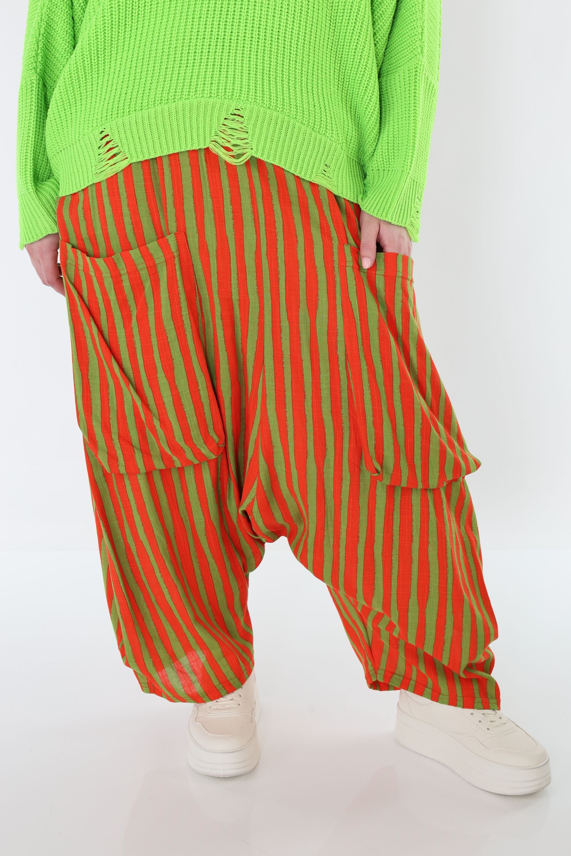 AKH Fashion 7196 Hose, Orange-Apfelgrün