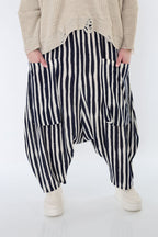AKH Fashion 7196 Trousers, Navy-White