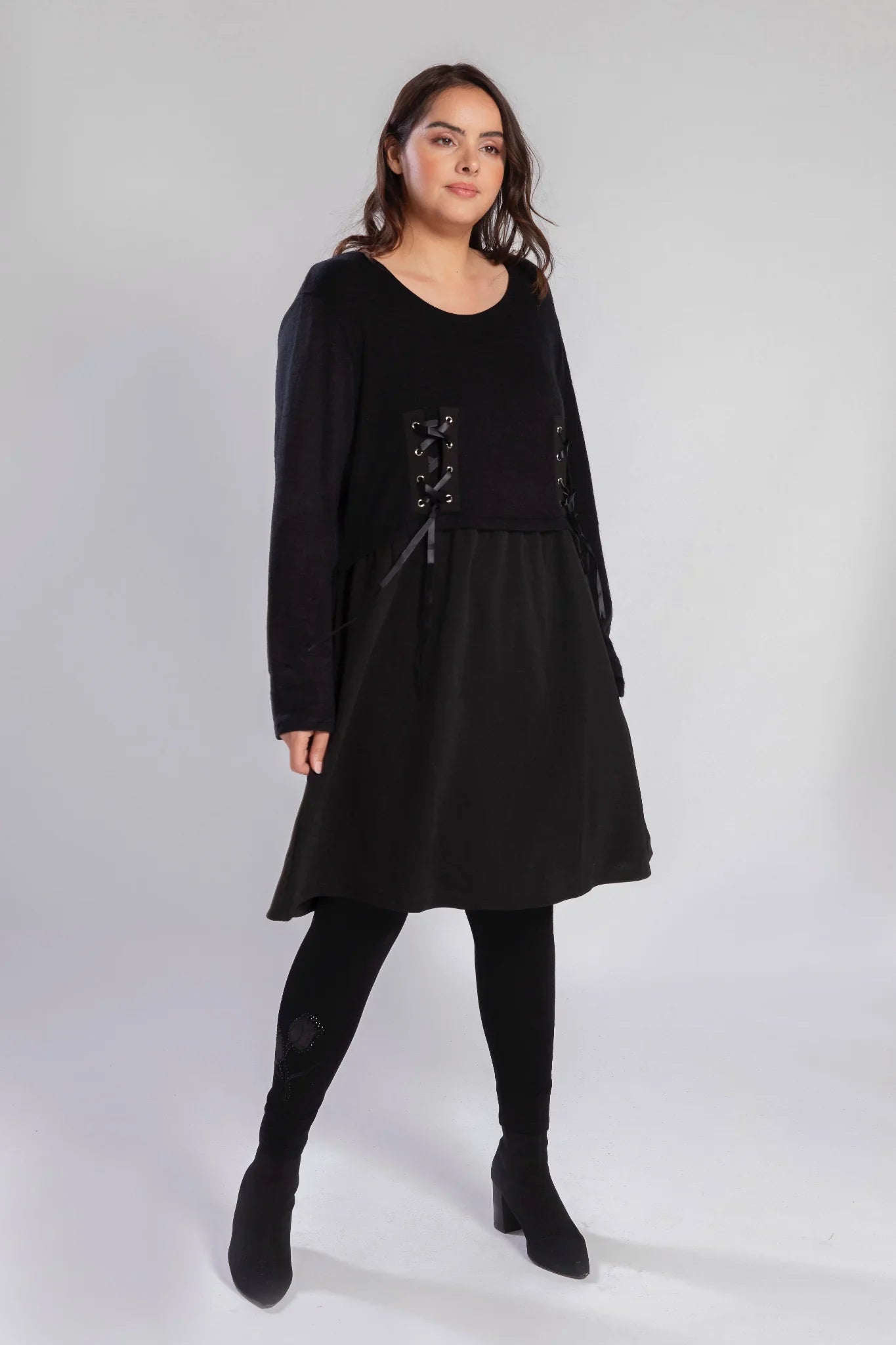 Pomme Rouge Kleid A816, Schwarz