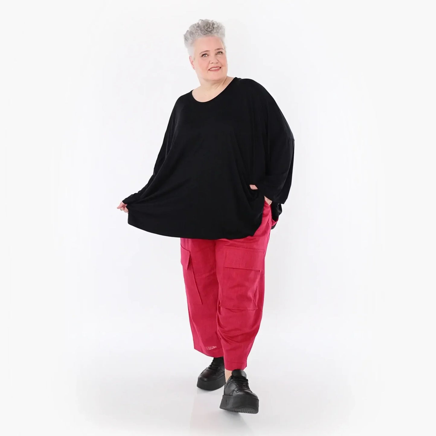 AKH Fashion 6648 Big Shirt, Schwarz