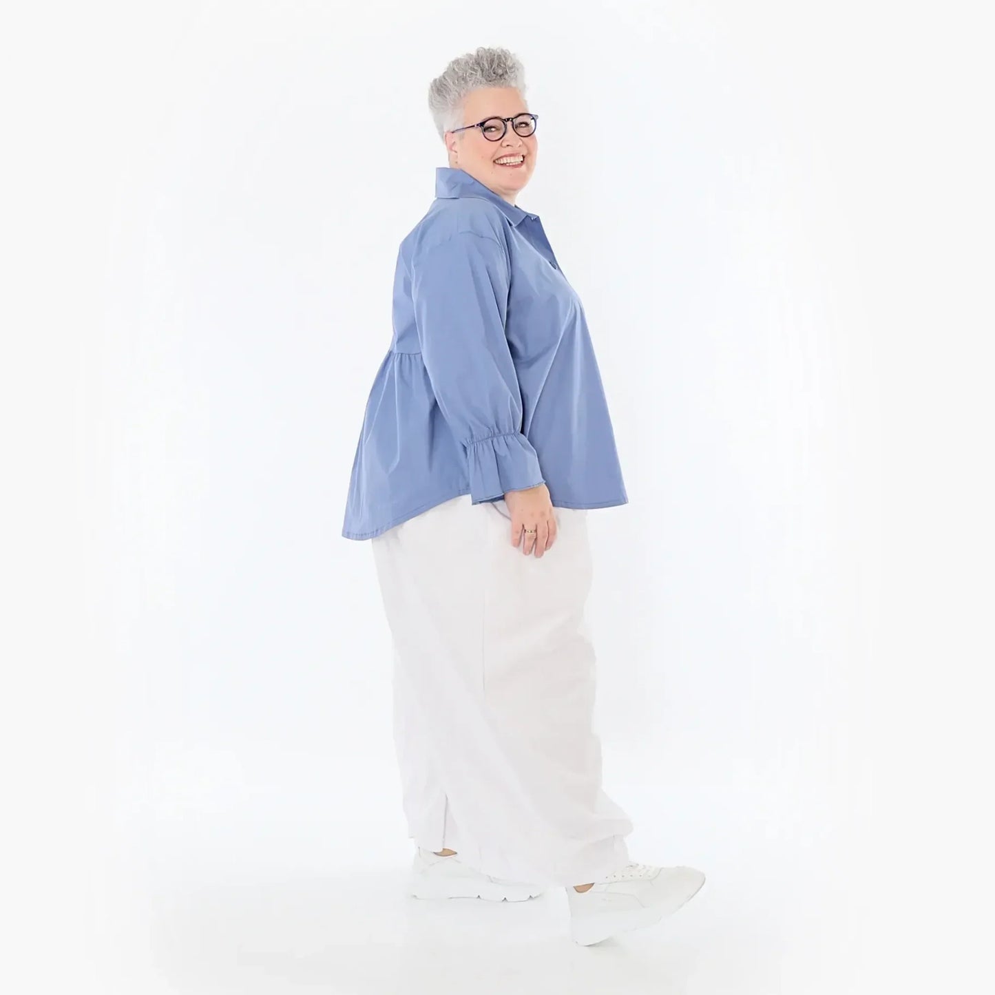 AKH Fashion 7062 Bluse, Azurblau