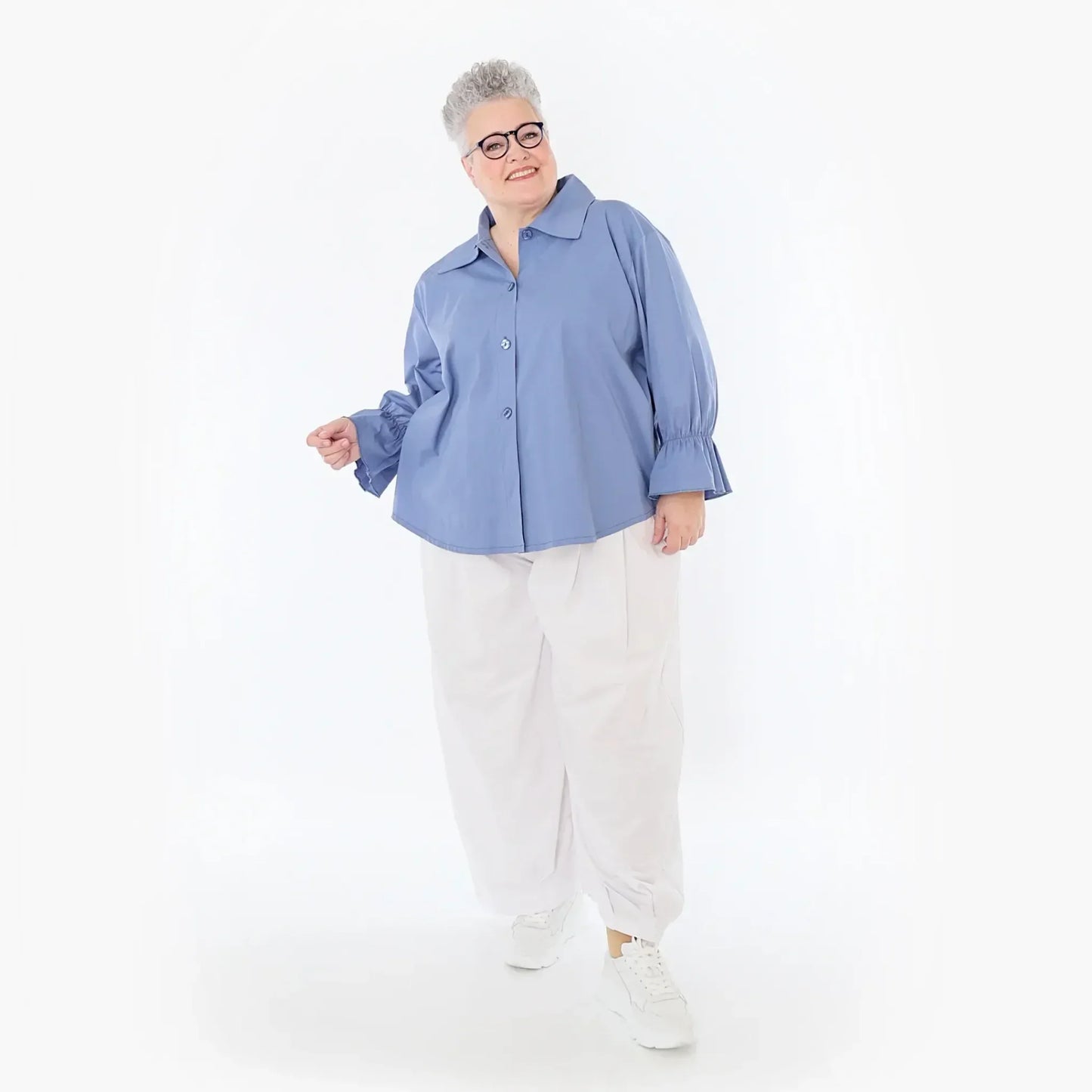 AKH Fashion 7062 Bluse, Azurblau