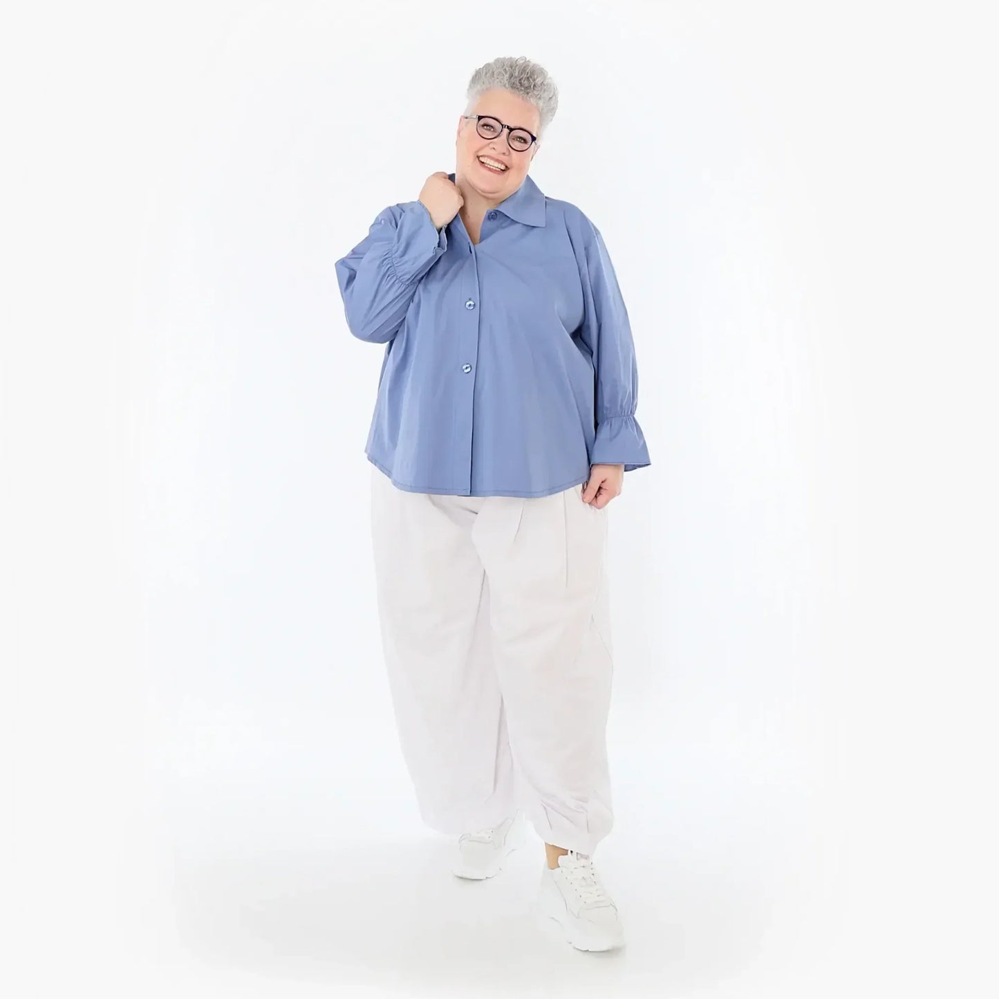 AKH Fashion 7062 Bluse, Azurblau