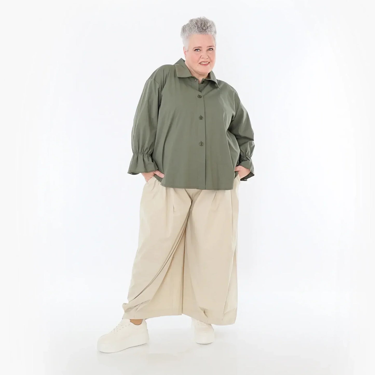 AKH Fashion 7062 Bluse, Khaki