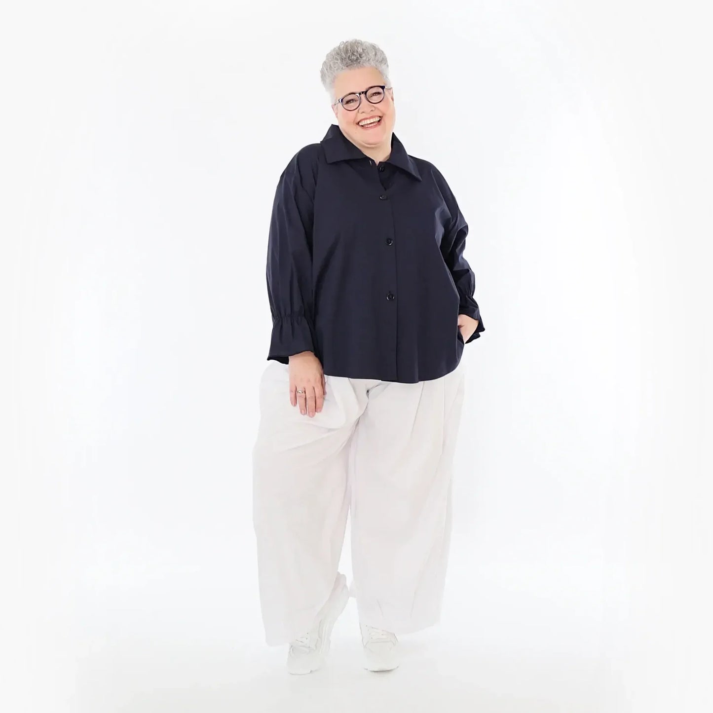 AKH Fashion 7062 Bluse, Marine