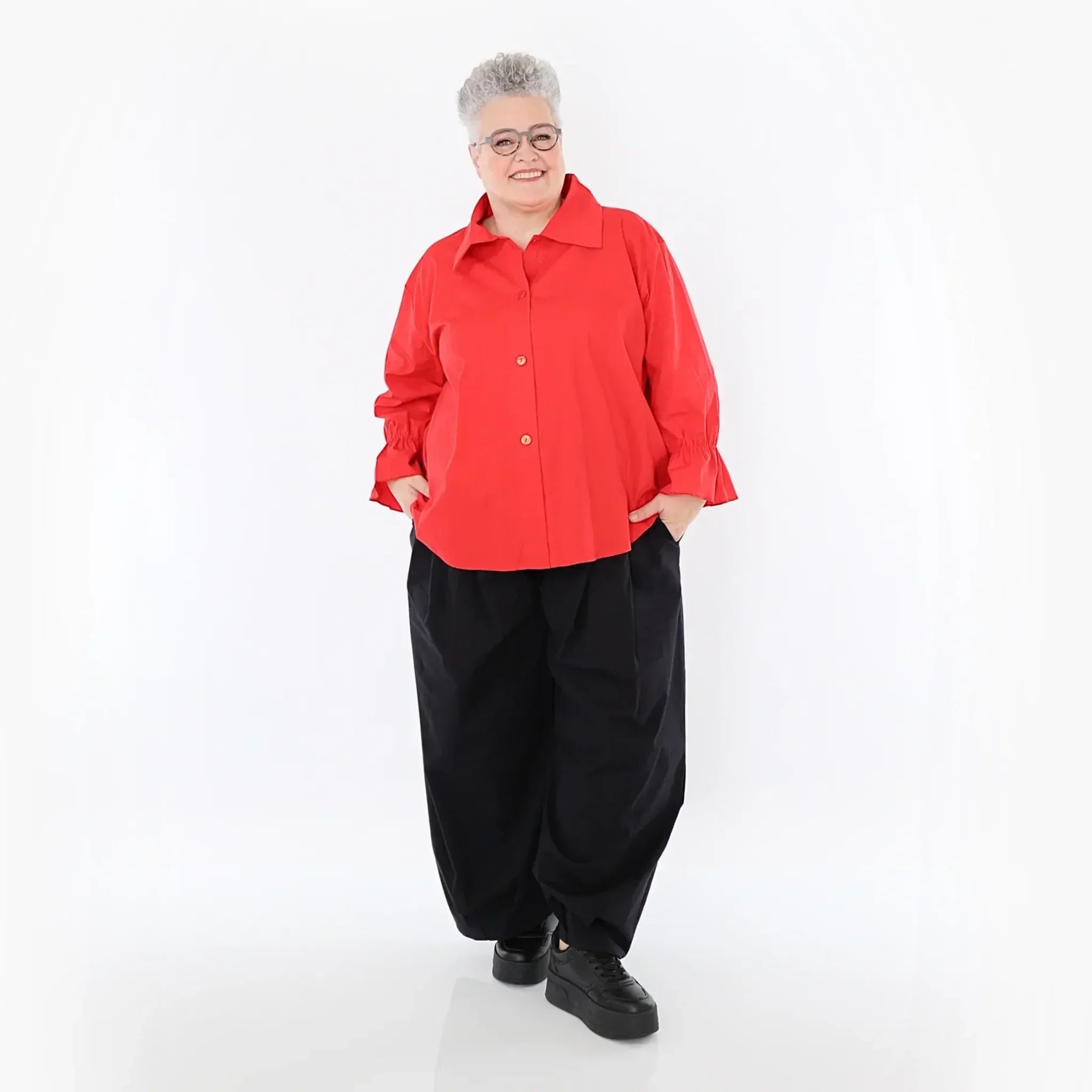 Chemisier AKH Fashion 7062, rouge
