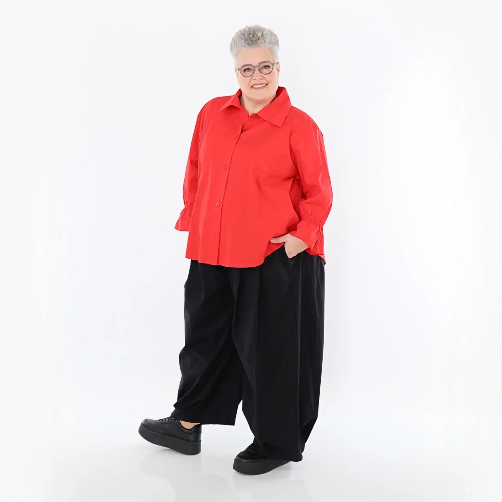 Chemisier AKH Fashion 7062, rouge