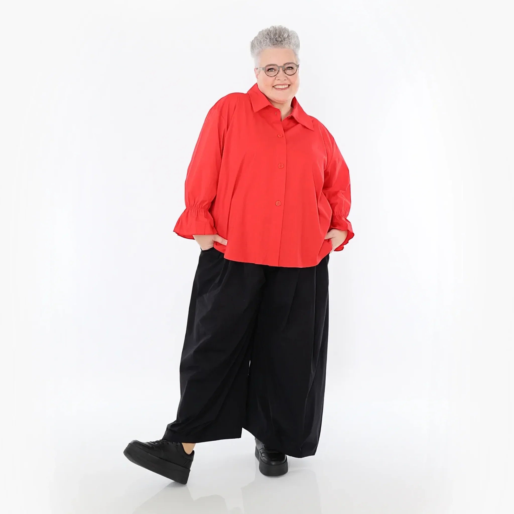 Chemisier AKH Fashion 7062, rouge
